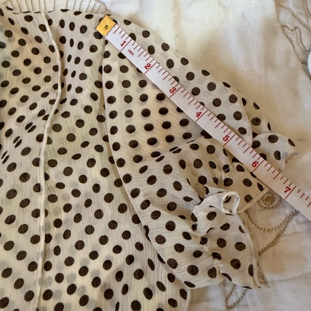 Sandra Darren Cream and Black Polka Dot Dress - Picture 10 of 10